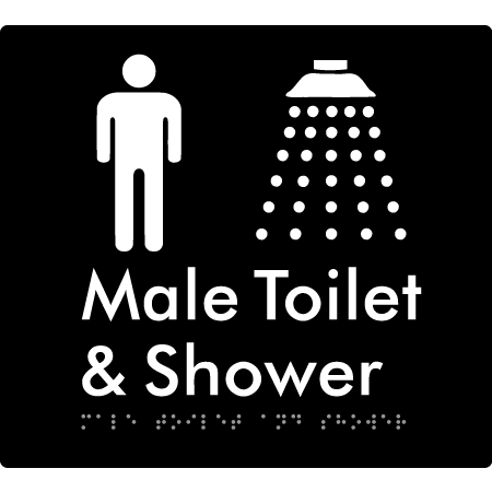 Male Toilet and Shower - Braille Tactile Signs Aust.
