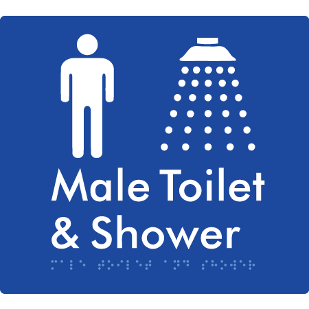 Male Toilet and Shower - Braille Tactile Signs Aust.
