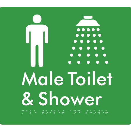 Male Toilet and Shower - Braille Tactile Signs Aust.