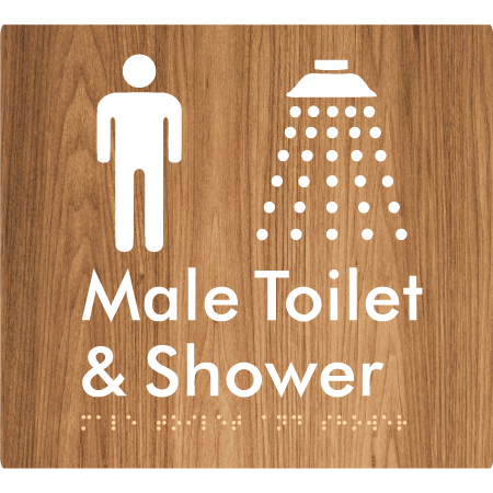 Male Toilet and Shower - Braille Tactile Signs Aust.