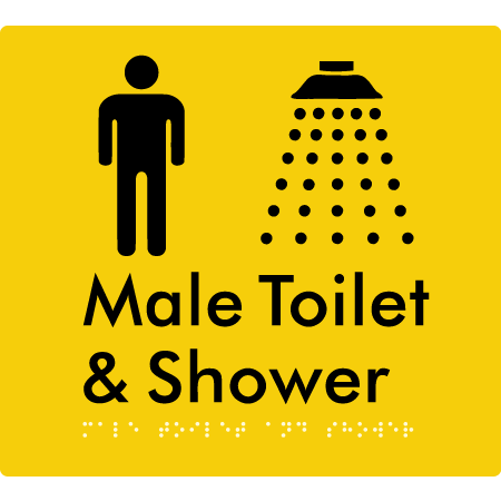 Male Toilet and Shower - Braille Tactile Signs Aust.