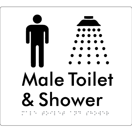 Male Toilet and Shower - Braille Tactile Signs Aust.