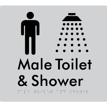 Male Toilet and Shower - Braille Tactile Signs Aust.