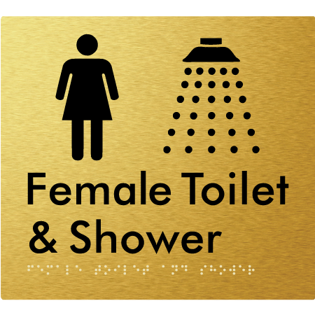 Female Toilet and Shower - Braille Tactile Signs Aust.