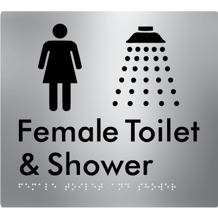 Female Toilet and Shower - Braille Tactile Signs Aust.