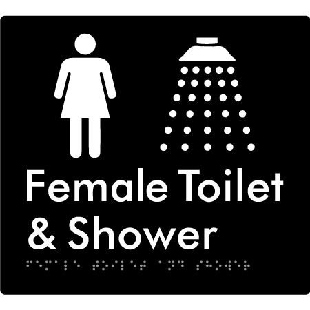Female Toilet and Shower - Braille Tactile Signs Aust.