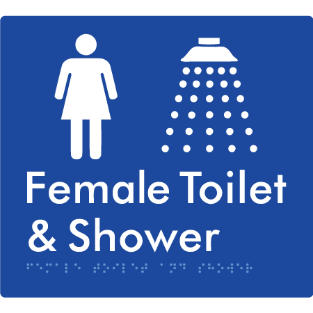 Female Toilet and Shower - Braille Tactile Signs Aust.