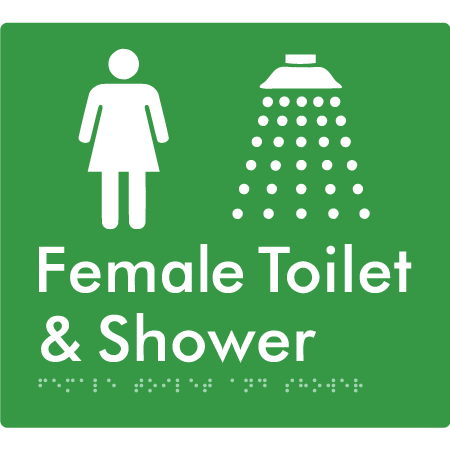 Female Toilet and Shower - Braille Tactile Signs Aust.