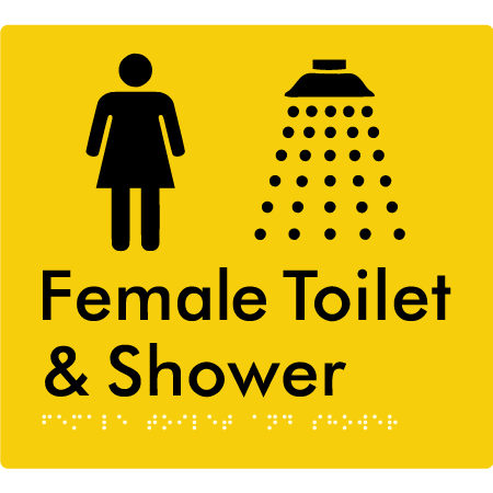 Female Toilet and Shower - Braille Tactile Signs Aust.