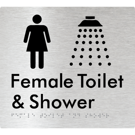 Female Toilet and Shower - Braille Tactile Signs Aust.