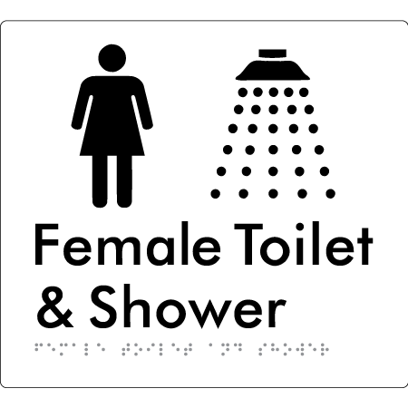 Female Toilet and Shower - Braille Tactile Signs Aust.