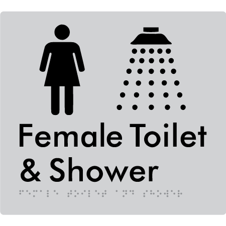 Female Toilet and Shower - Braille Tactile Signs Aust.