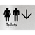 Toilets with Large Directional Arrow