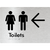 Toilets with Large Directional Arrow