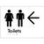 Toilets with Large Directional Arrow