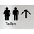Toilets with Large Directional Arrow