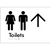 Toilets with Large Directional Arrow