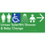 Unisex Accessible Toilet RH / Shower / Baby Change w/ Large Arrow