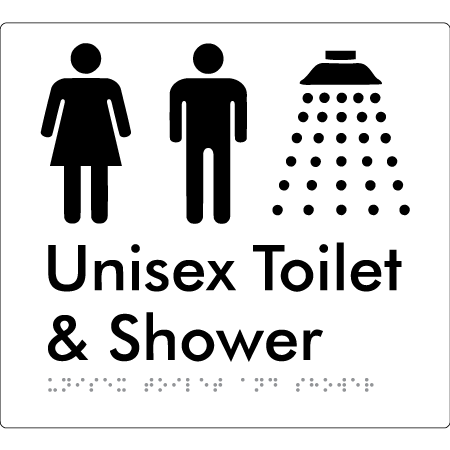 Unisex Toilet & Shower - Braille Tactile Signs Aust.