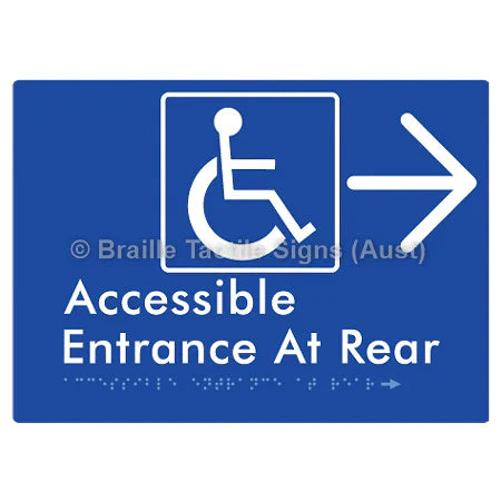 Accessible Entrance at Rear w/ Large Arrow