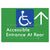 Accessible Entrance at Rear w/ Large Arrow