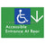 Accessible Entrance at Rear w/ Large Arrow
