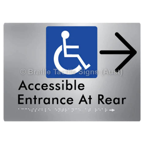 Accessible Entrance at Rear w/ Large Arrow