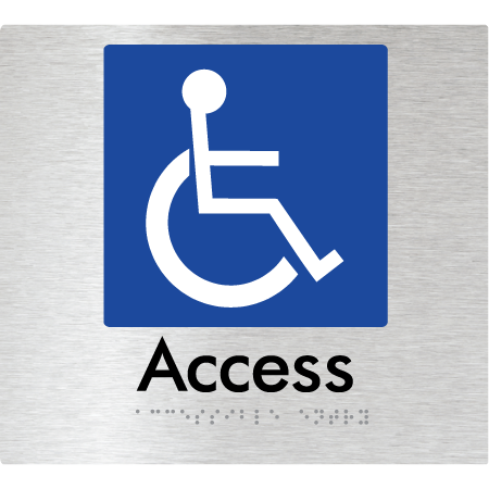 Braille Sign Accessible Entry Access - Braille Tactile Signs Aust. - BTS37-aliB - Custom Signs - Fast Shipping - High Quality - Australian Made & Owned