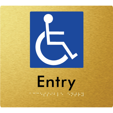 Braille Sign Accessible Entry - Braille Tactile Signs Aust. - BTS287-aliG - Custom Signs - Fast Shipping - High Quality - Australian Made & Owned