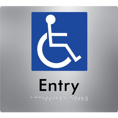 Braille Sign Accessible Entry - Braille Tactile Signs Aust. - BTS287-aliS - Custom Signs - Fast Shipping - High Quality - Australian Made & Owned