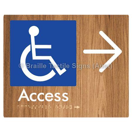 Braille Sign Accessible Entry w/ Large Arrow: - Braille Tactile Signs (Aust) - BTS37->R-wdg - Fully Custom Signs - Fast Shipping - High Quality - Australian Made & Owned