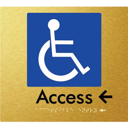 Braille Sign Accessible Entry w/ Small Arrow - Braille Tactile Signs Aust. - BTS37->Ls-aliG - Custom Signs - Fast Shipping - High Quality - Australian Made & Owned