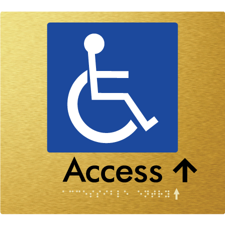 Braille Sign Accessible Entry w/ Small Arrow - Braille Tactile Signs Aust. - BTS37->Us-aliG - Custom Signs - Fast Shipping - High Quality - Australian Made & Owned