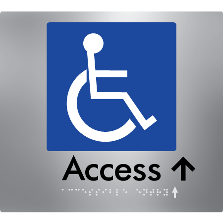 Braille Sign Accessible Entry w/ Small Arrow - Braille Tactile Signs Aust. - BTS37->Us-aliS - Custom Signs - Fast Shipping - High Quality - Australian Made & Owned