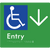 Accessible Entry with Large Directional Arrow