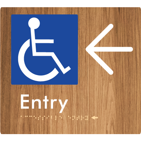 Braille Sign Accessible Entry with Large Arrow - Braille Tactile Signs Aust. - BTS287->L-wdg - Custom Signs - Fast Shipping - High Quality - Australian Made & Owned