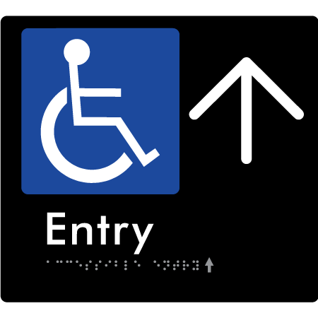 Accessible Entry with Large Directional Arrow