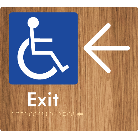 Braille Sign Accessible Exit with Large Arrow - Braille Tactile Signs Aust. - BTS288->L-wdg - Custom Signs - Fast Shipping - High Quality - Australian Made & Owned