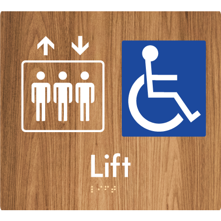 Braille Sign Accessible Lift - Braille Tactile Signs Aust. - BTS237-wdg - Custom Signs - Fast Shipping - High Quality - Australian Made & Owned