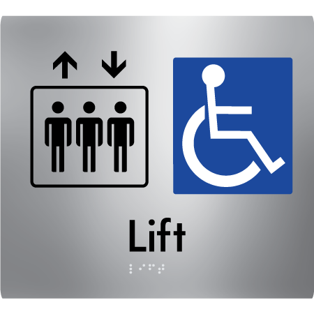 Braille Sign Accessible Lift - Braille Tactile Signs Aust. - BTS237-aliS - Custom Signs - Fast Shipping - High Quality - Australian Made & Owned
