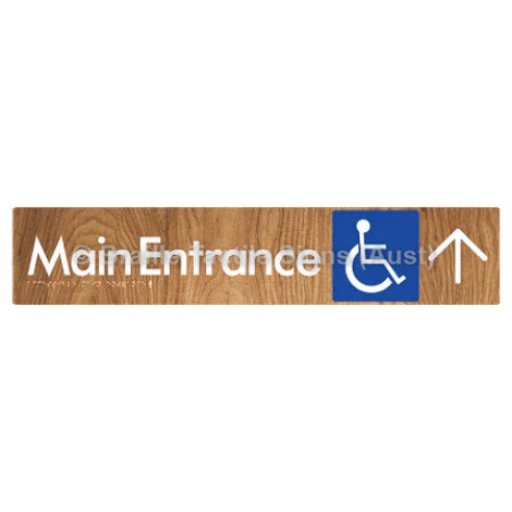 Braille Sign Accessible Main Entrance w/ Large Arrow - Braille Tactile Signs (Aust) - BTS263->U-wdg - Fully Custom Signs - Fast Shipping - High Quality - Australian Made & Owned