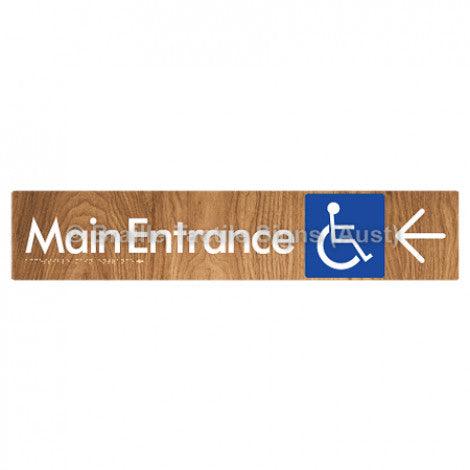 Braille Sign Accessible Main Entrance w/ Large Arrow - Braille Tactile Signs (Aust) - BTS263->L-wdg - Fully Custom Signs - Fast Shipping - High Quality - Australian Made & Owned