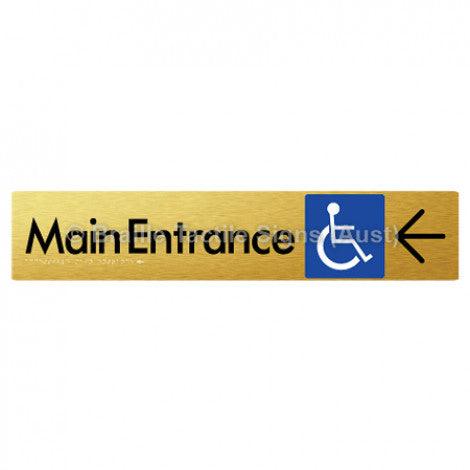 Braille Sign Accessible Main Entrance w/ Large Arrow - Braille Tactile Signs (Aust) - BTS263->L-aliG - Fully Custom Signs - Fast Shipping - High Quality - Australian Made & Owned