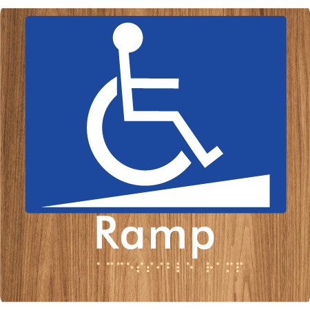 Braille Sign Accessible Ramp - Braille Tactile Signs Aust. - BTS198-wdg - Custom Signs - Fast Shipping - High Quality - Australian Made & Owned