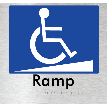 Braille Sign Accessible Ramp - Braille Tactile Signs Aust. - BTS198-aliB - Custom Signs - Fast Shipping - High Quality - Australian Made & Owned
