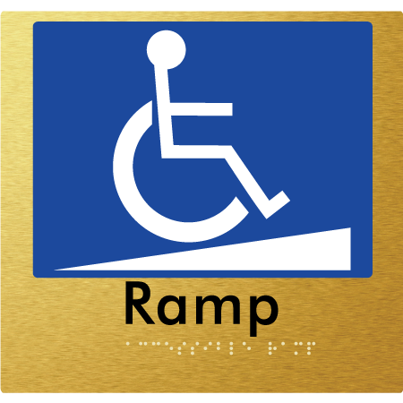 Braille Sign Accessible Ramp - Braille Tactile Signs Aust. - BTS198-aliG - Custom Signs - Fast Shipping - High Quality - Australian Made & Owned