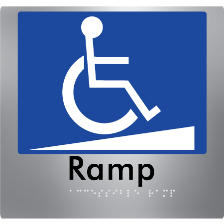 Braille Sign Accessible Ramp - Braille Tactile Signs Aust. - BTS198-aliS - Custom Signs - Fast Shipping - High Quality - Australian Made & Owned