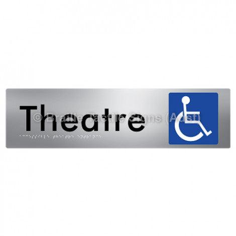 Braille Sign Accessible Theatre Entrance - Braille Tactile Signs (Aust) - BTS159-aliS - Fully Custom Signs - Fast Shipping - High Quality - Australian Made & Owned