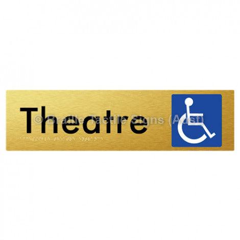 Braille Sign Accessible Theatre Entrance - Braille Tactile Signs (Aust) - BTS159-aliG - Fully Custom Signs - Fast Shipping - High Quality - Australian Made & Owned