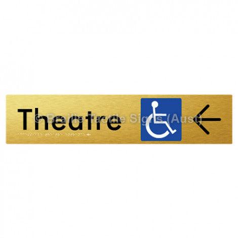 Braille Sign Accessible Theatre Entrance w/ Large Arrow - Braille Tactile Signs (Aust) - BTS159->L-aliG - Fully Custom Signs - Fast Shipping - High Quality - Australian Made & Owned